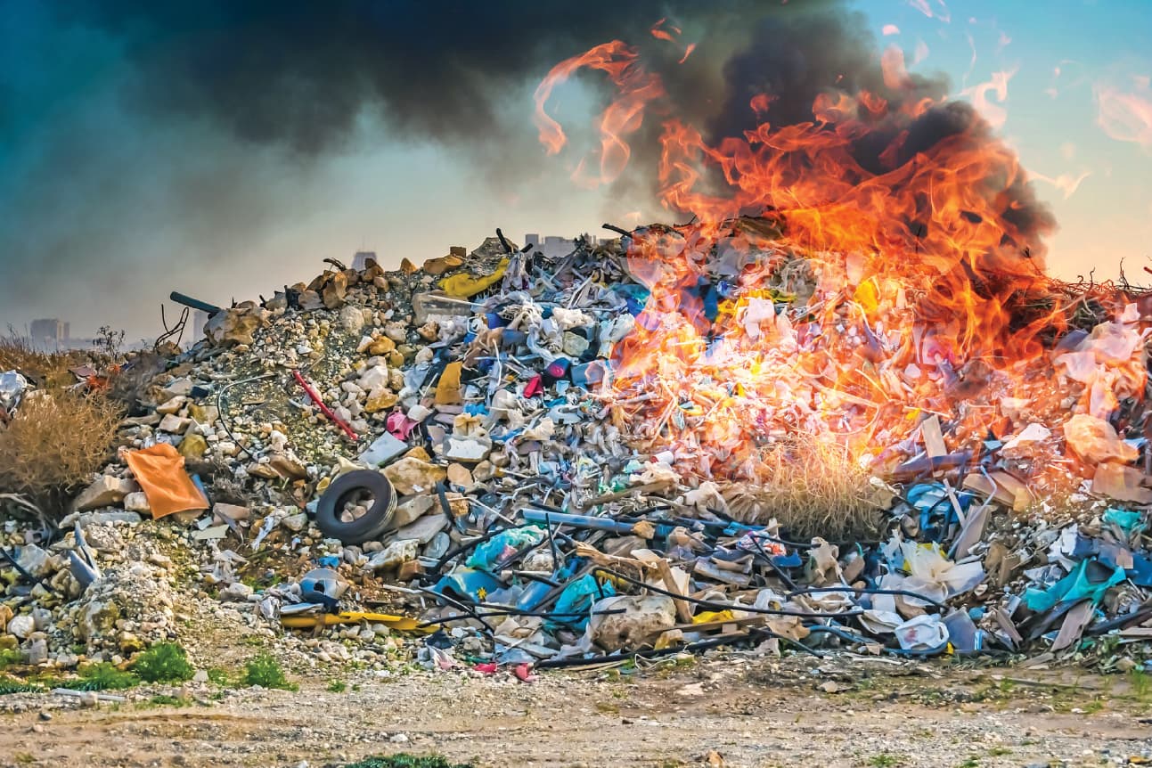 Illegal incineration fire smoke hazard